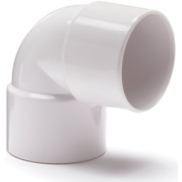 PVC bocht 90° wit 2x lijm
