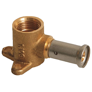 Henco korte messing muurplaat