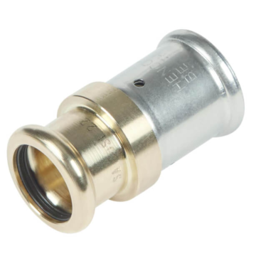 Henco overgangskoppeling pers naar koper pers V,M,SA-profiel